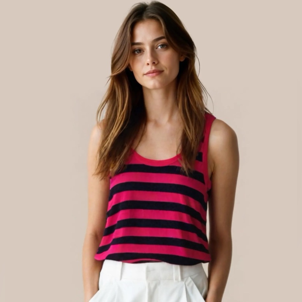 Splendid Pink Stripe Tank Top